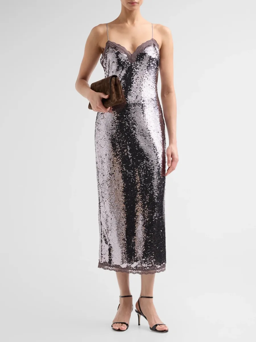 LoveShackFancy Women's Verelith Sequined Sweetheart Midi Dress | Thumbnail 2 LoveShackFancy Women's Verelith Sequined Sweetheart Midi Dress | Thumbnail 2