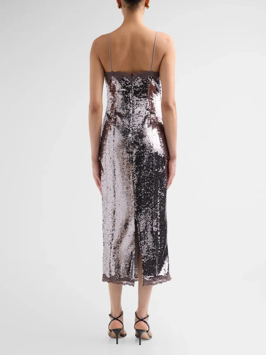 LoveShackFancy Women's Verelith Sequined Sweetheart Midi Dress | Thumbnail 3 LoveShackFancy Women's Verelith Sequined Sweetheart Midi Dress | Thumbnail 3
