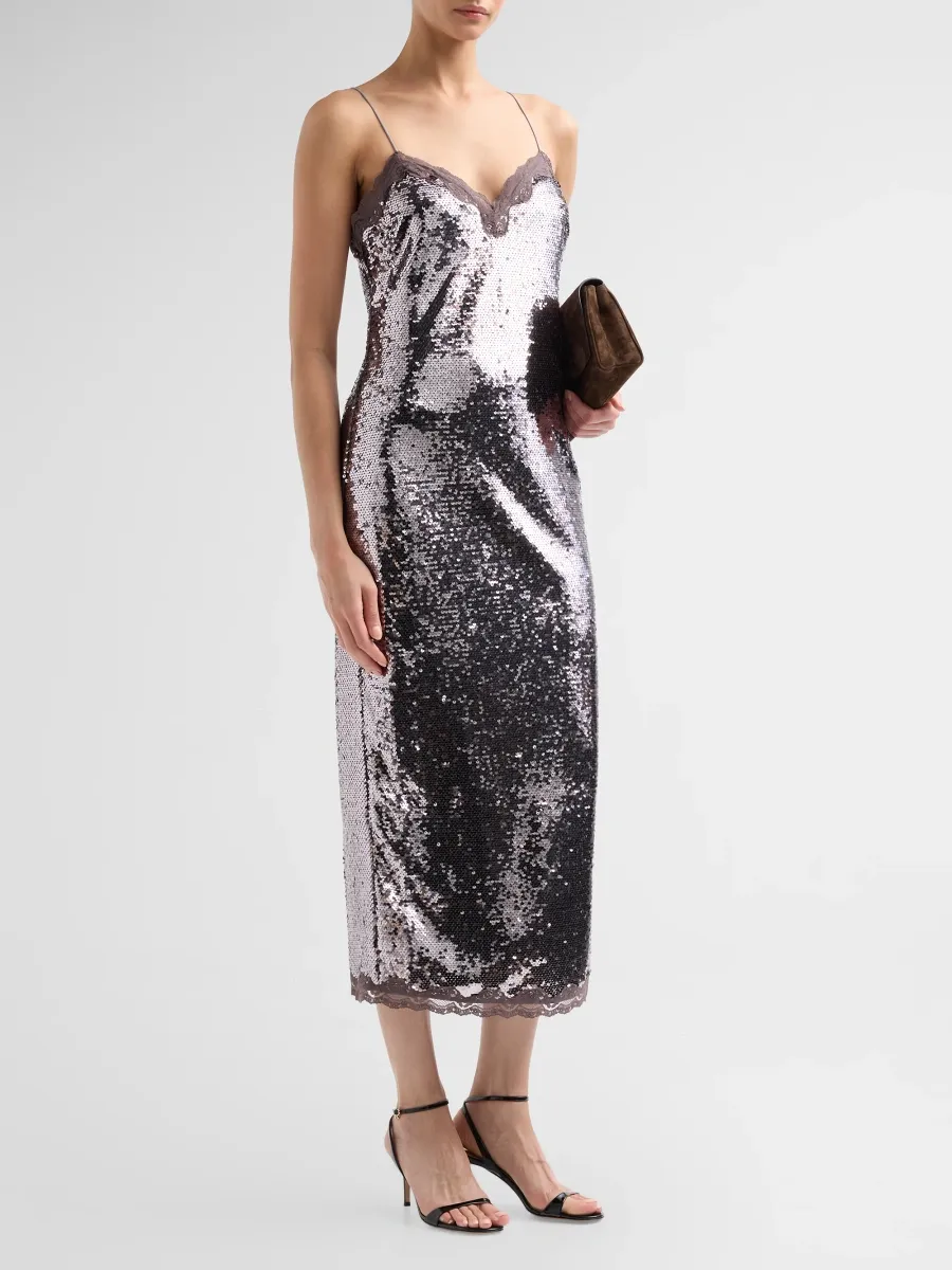 LoveShackFancy Women's Verelith Sequined Sweetheart Midi Dress | Thumbnail 4 LoveShackFancy Women's Verelith Sequined Sweetheart Midi Dress | Thumbnail 4