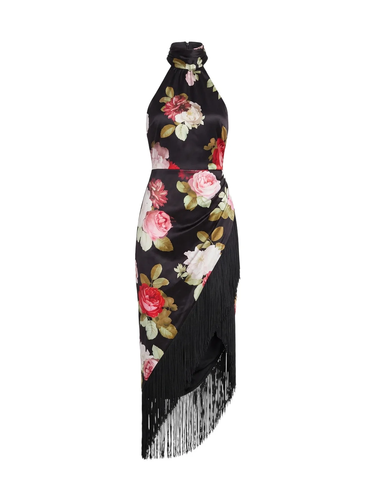 Women's Winrey Floral Satin Halter Midi Dress