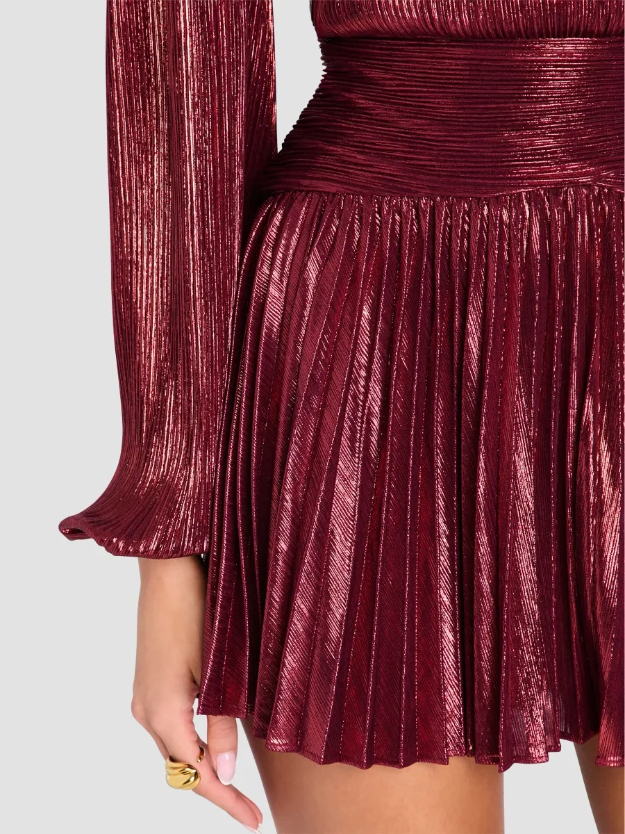 Retrofête Women's Freja Crinkled Lamé Mini Dress | Thumbnail 5