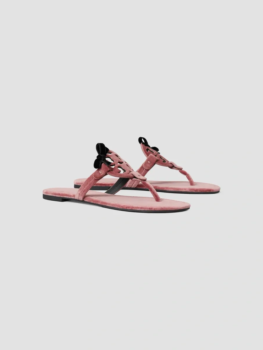 Tory Burch Women's Miller Bow Velvet Sandals | Thumbnail 2 Tory Burch Women's Miller Bow Velvet Sandals | Thumbnail 2
