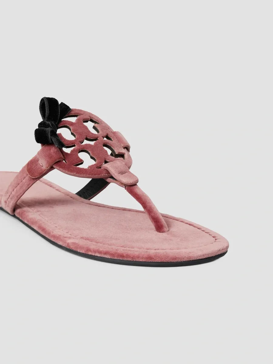Tory Burch Women's Miller Bow Velvet Sandals | Thumbnail 4 Tory Burch Women's Miller Bow Velvet Sandals | Thumbnail 4