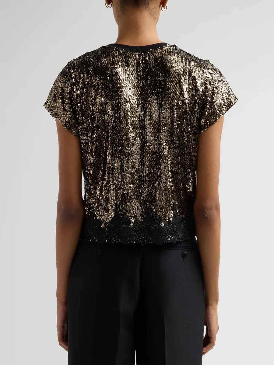 Generation Love Women's Pia Sequined Lace Crewneck Top | Thumbnail 3