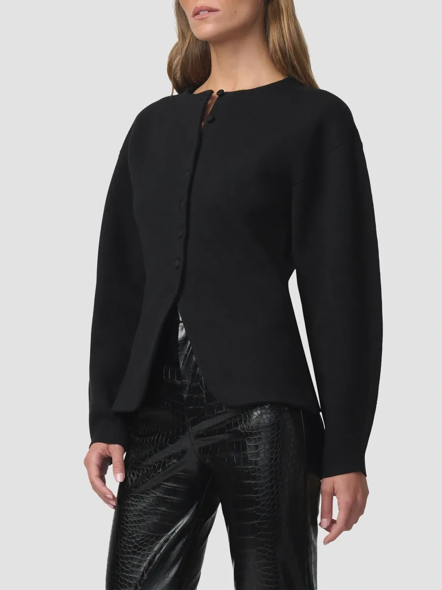 Joe's Jeans Women's Emelie Barrel-Sleeve Cotton-Cashmere Cardigan | Thumbnail 5 Joe's Jeans Women's Emelie Barrel-Sleeve Cotton-Cashmere Cardigan | Thumbnail 5