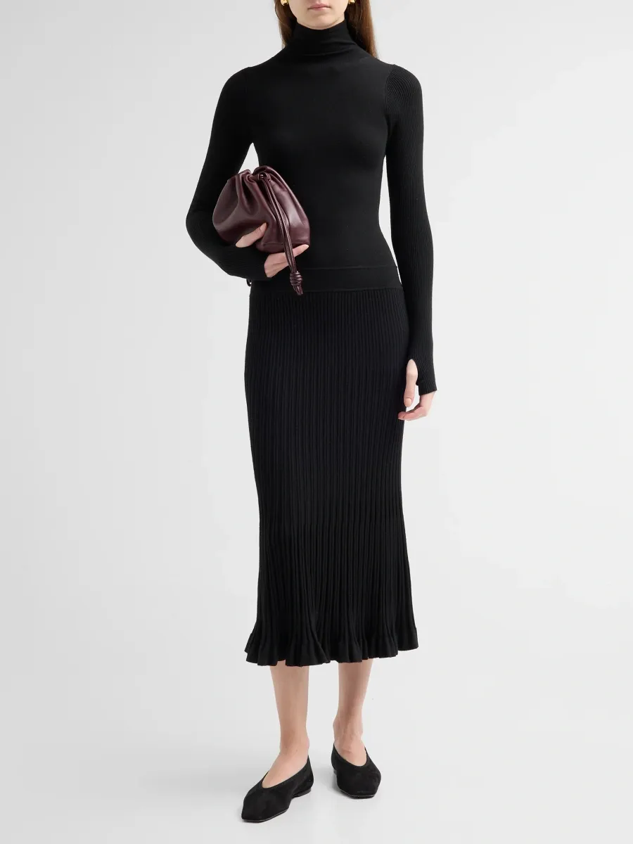 L'Agence Women's Solaire Knit Funnel-Neck Midi Dress | Thumbnail 2 L'Agence Women's Solaire Knit Funnel-Neck Midi Dress | Thumbnail 2