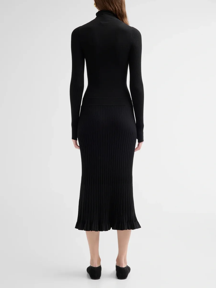 L'Agence Women's Solaire Knit Funnel-Neck Midi Dress | Thumbnail 3 L'Agence Women's Solaire Knit Funnel-Neck Midi Dress | Thumbnail 3