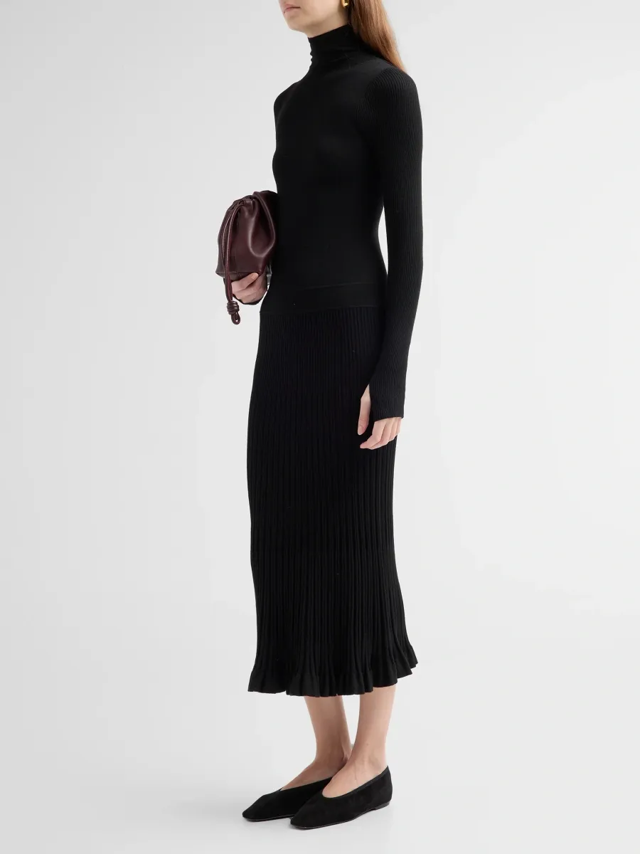 L'Agence Women's Solaire Knit Funnel-Neck Midi Dress | Thumbnail 4 L'Agence Women's Solaire Knit Funnel-Neck Midi Dress | Thumbnail 4