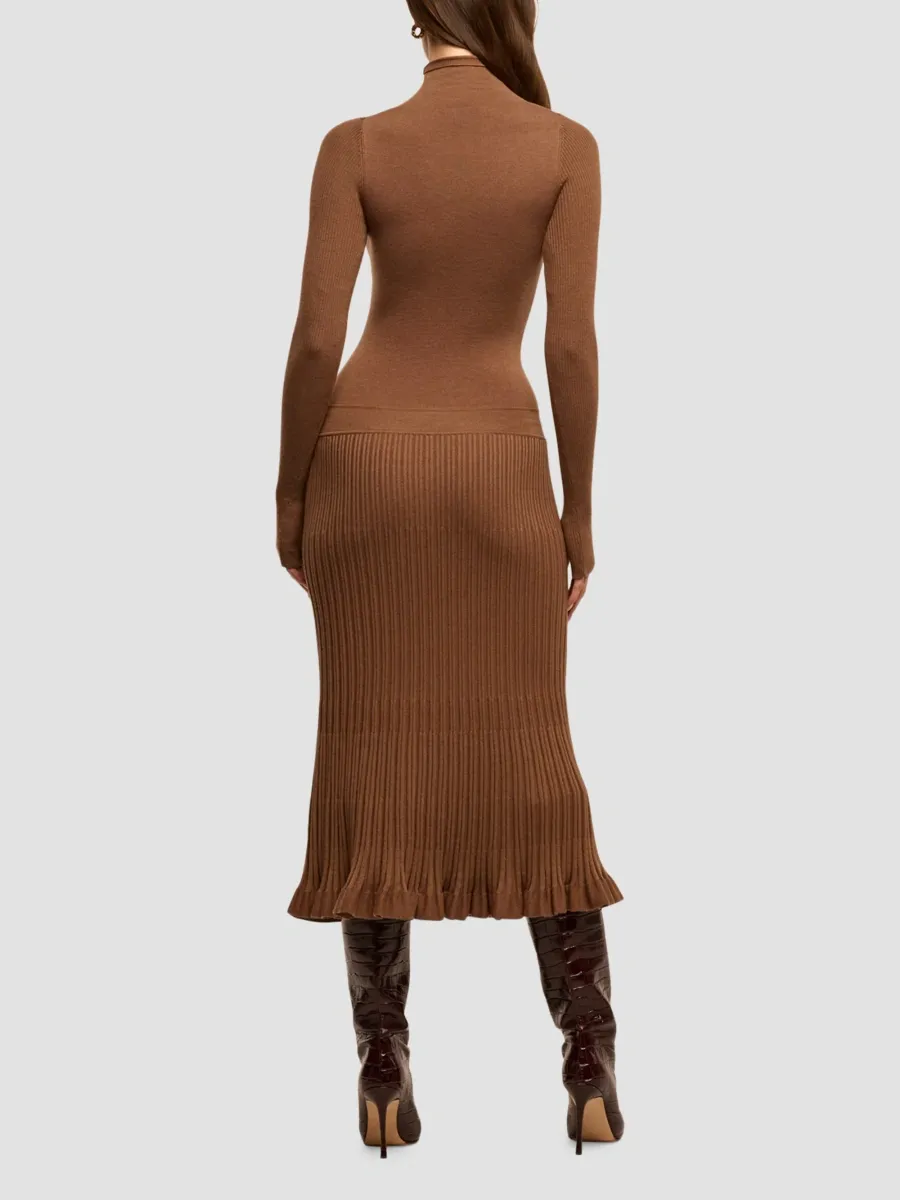 L'Agence Women's Solaire Knit Funnel-Neck Midi Dress | Thumbnail 4 L'Agence Women's Solaire Knit Funnel-Neck Midi Dress | Thumbnail 4