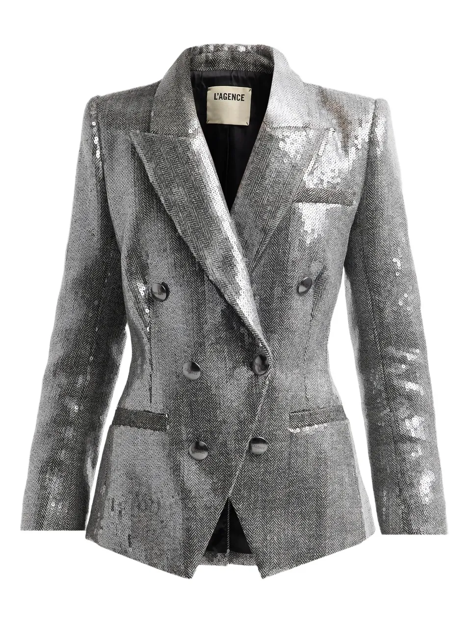 L'Agence Women's Kyomi Sequined Double-Breasted Blazer