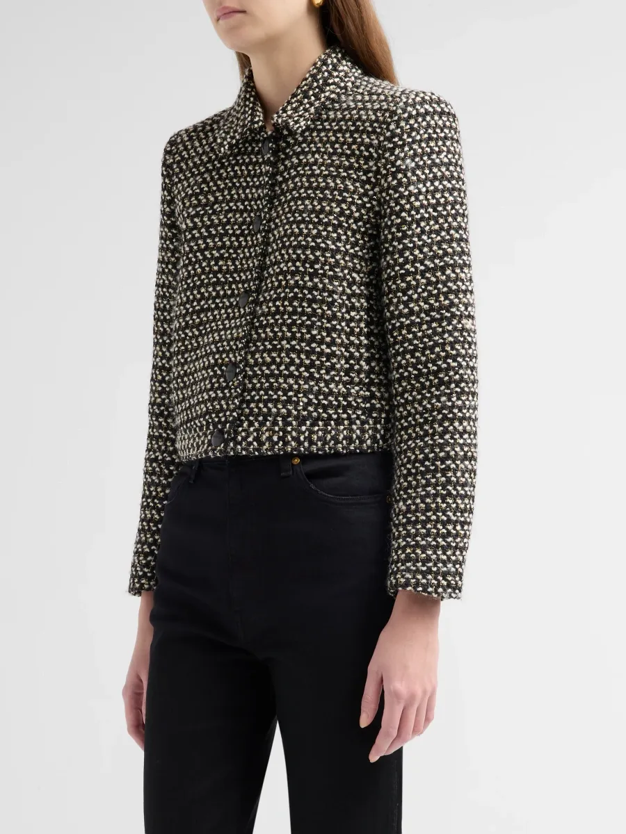 L'Agence Women's Marla Tweed Crop Jacket | Thumbnail 4