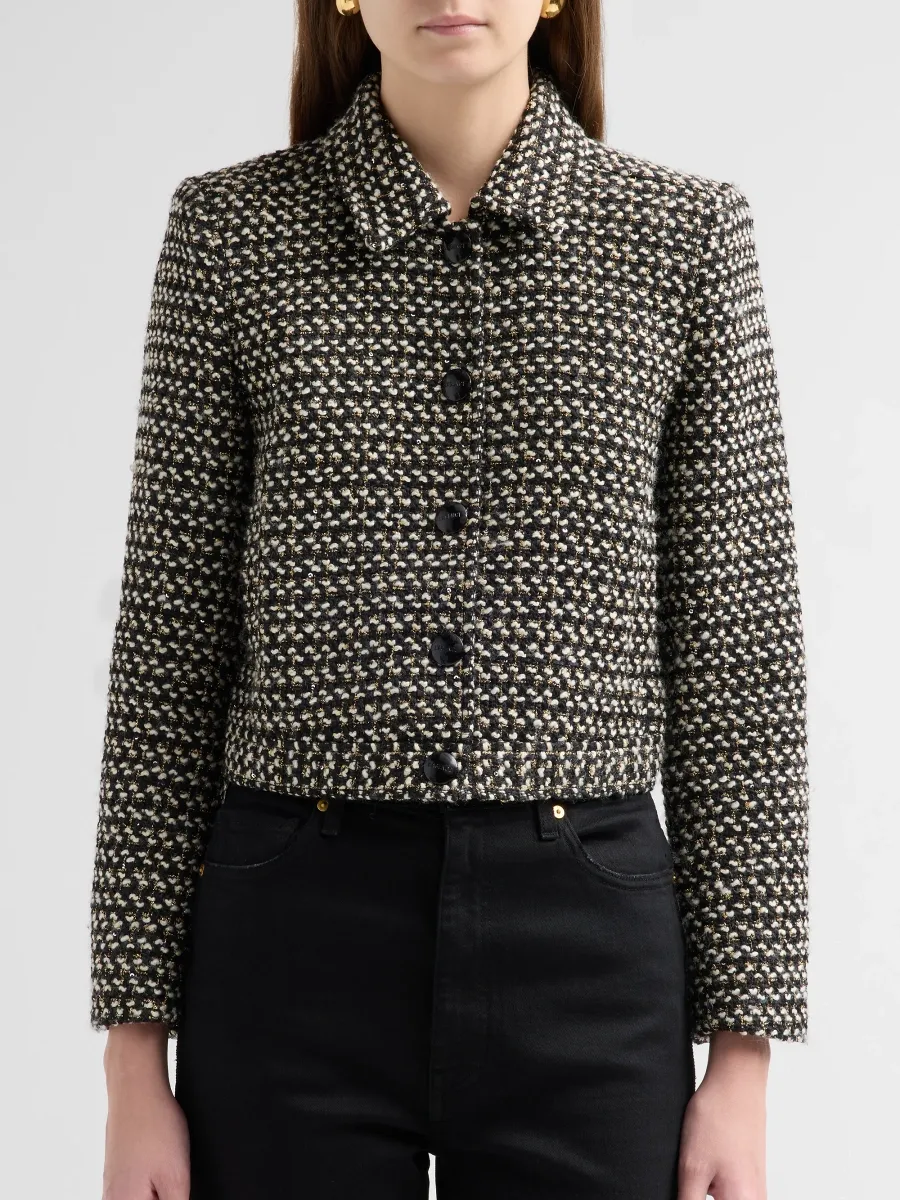 L'Agence Women's Marla Tweed Crop Jacket | Thumbnail 5