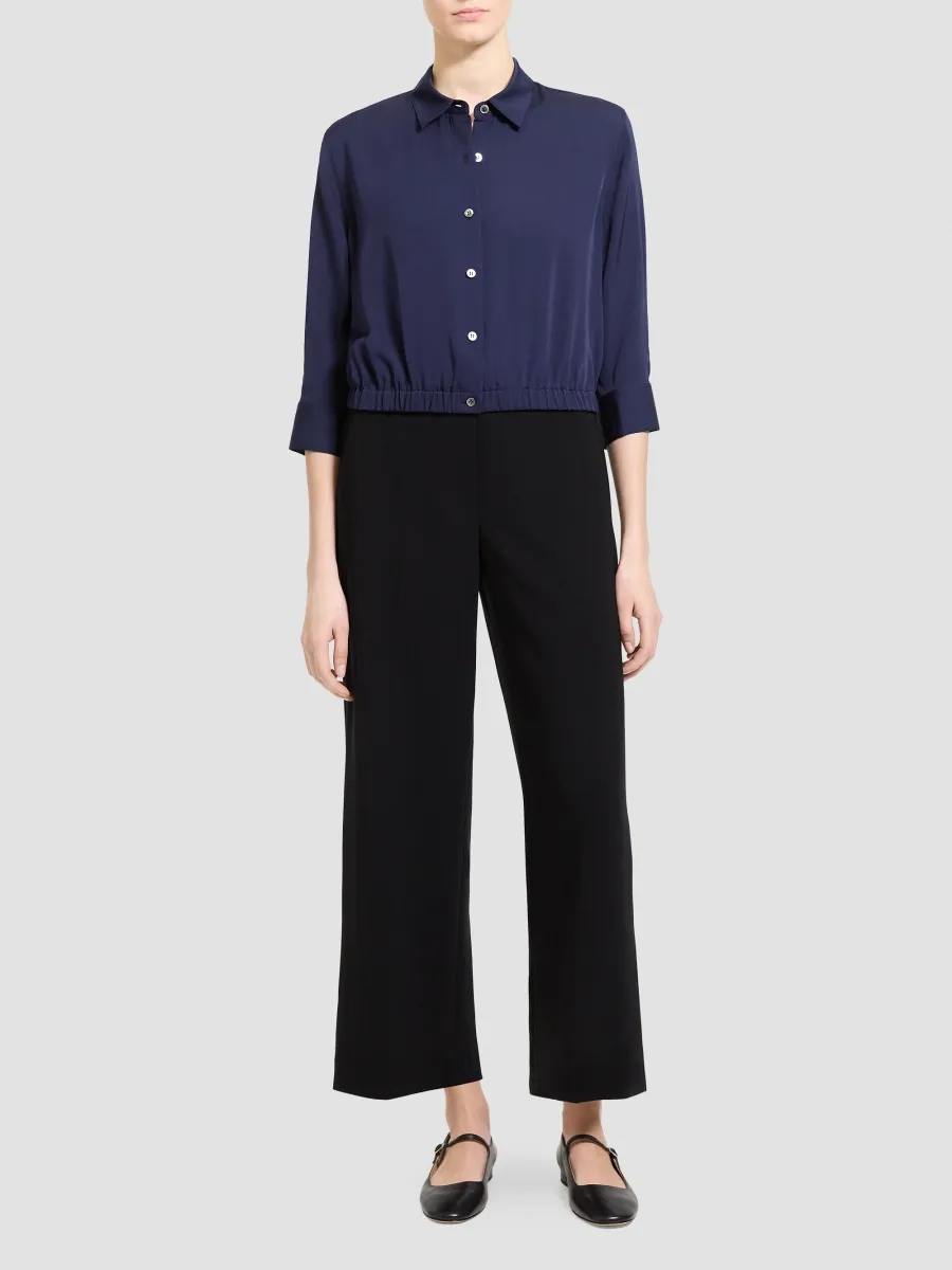 Theory Women's Quarter-Sleeve Crop Shirt | Thumbnail 2 Theory Women's Quarter-Sleeve Crop Shirt | Thumbnail 2