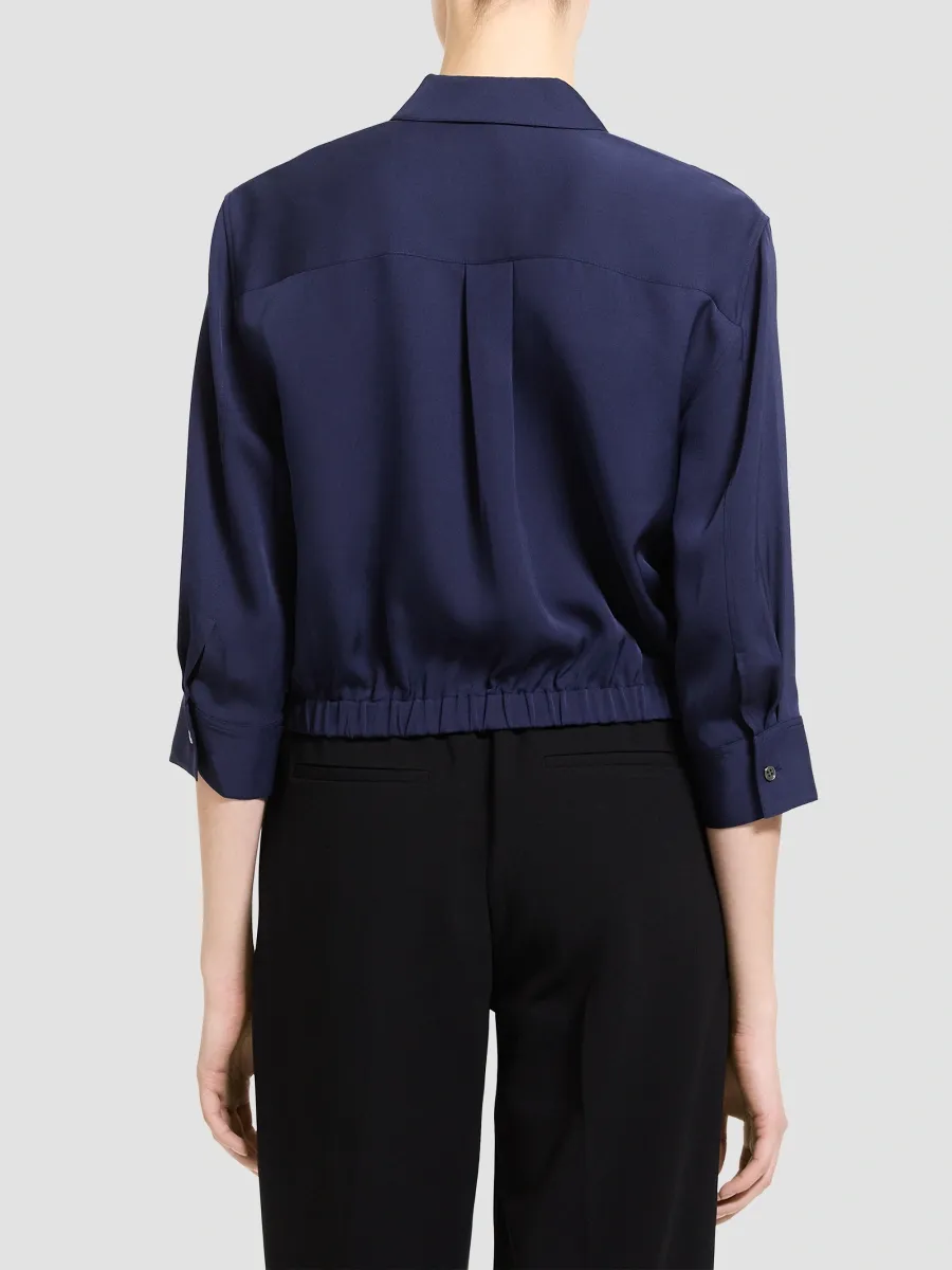 Theory Women's Quarter-Sleeve Crop Shirt | Thumbnail 3 Theory Women's Quarter-Sleeve Crop Shirt | Thumbnail 3
