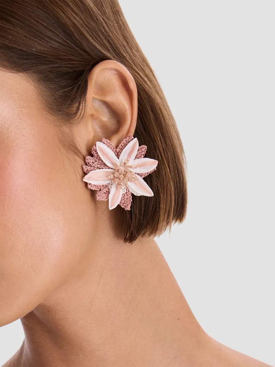 Oscar de la Renta Women's 24K-Gold-Plated & Mixed-Media Lily Clip-On Stud Earrings | Thumbnail 2 Oscar de la Renta Women's 24K-Gold-Plated & Mixed-Media Lily Clip-On Stud Earrings | Thumbnail 2