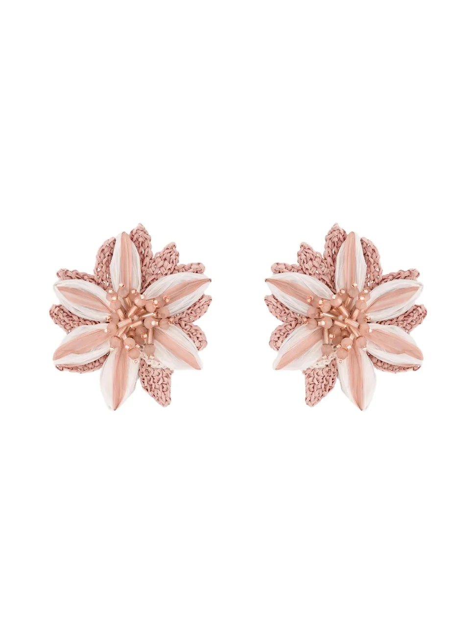 Oscar de la Renta Women's 24K-Gold-Plated & Mixed-Media Lily Clip-On Stud Earrings
