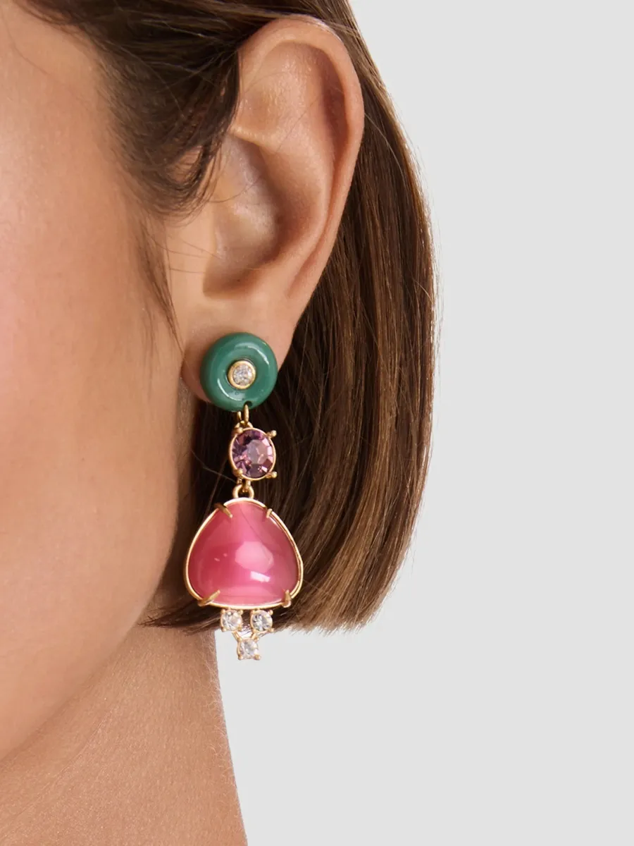 Oscar de la Renta Women's 24K-Gold-Plated, Resin & Glass Crystal Drop Earrings | Thumbnail 2 Oscar de la Renta Women's 24K-Gold-Plated, Resin & Glass Crystal Drop Earrings | Thumbnail 2