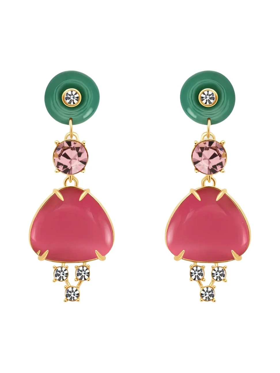 Oscar de la Renta Women's 24K-Gold-Plated, Resin & Glass Crystal Drop Earrings