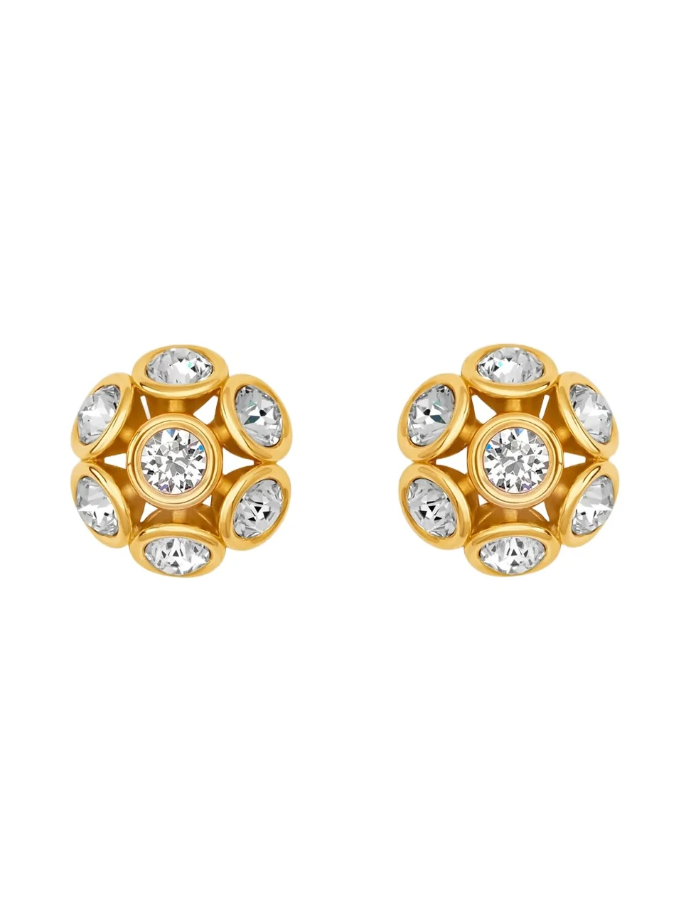 Women's 24K-Gold-Plated & Glass Crystal Cluster Stud Earrings