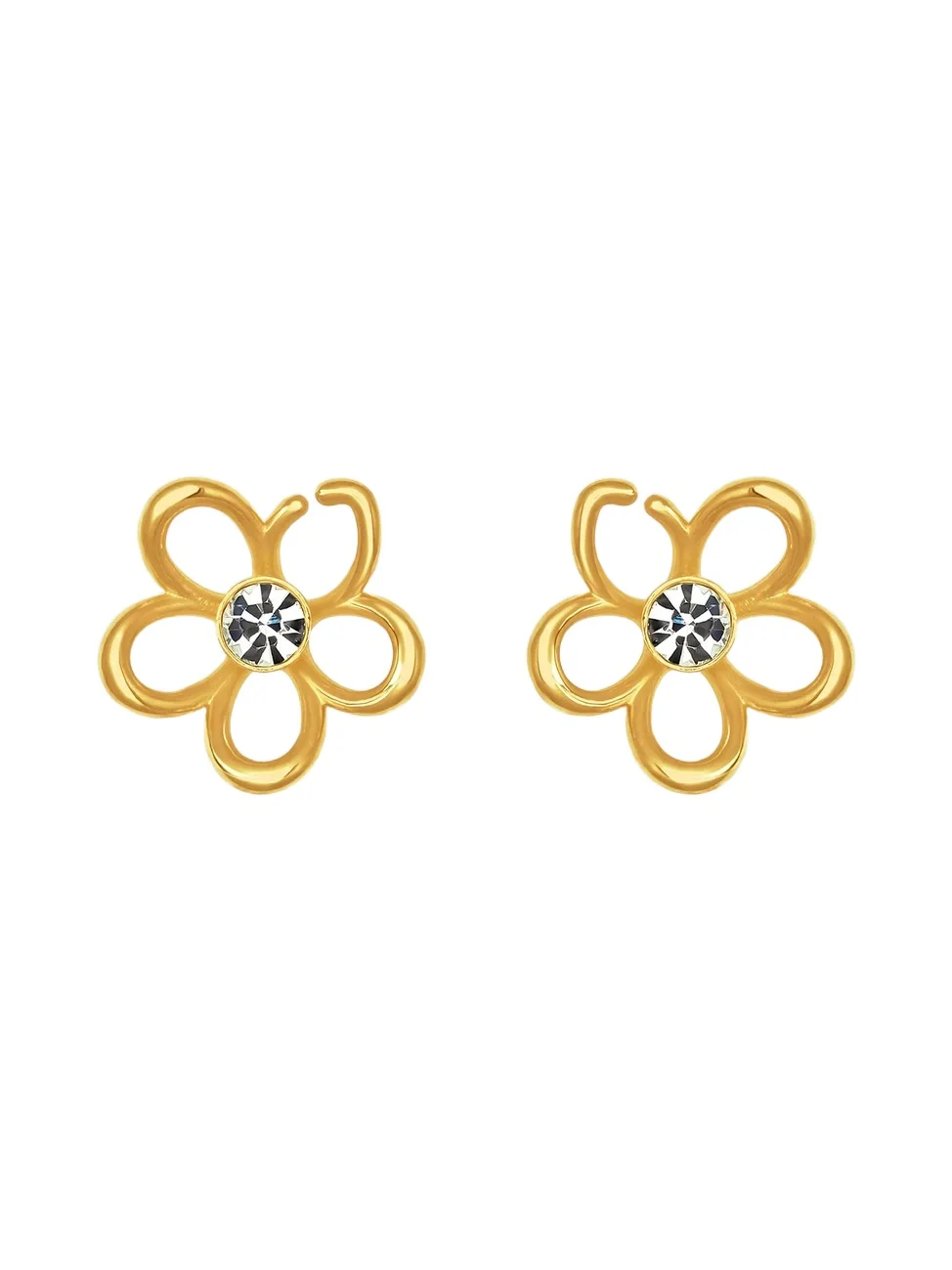 Oscar de la Renta Women's 24K-Gold-Plated & Glass Crystal Flower Stud Earrings