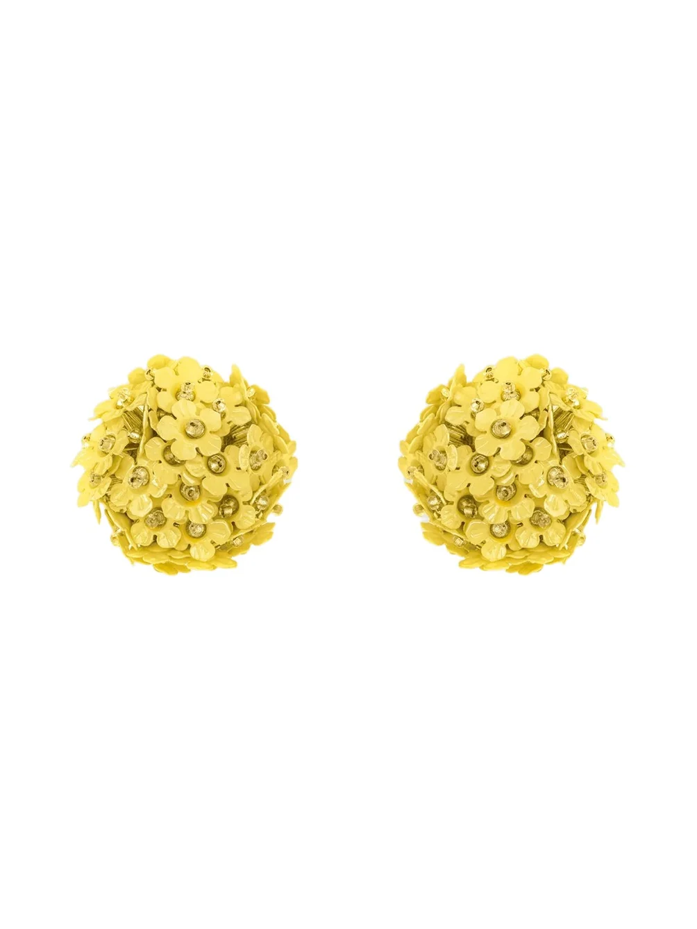 Oscar de la Renta Women's 24K-Gold-Plated & Mixed-Media Flower Pom-Pom Clip-On Stud Earrings