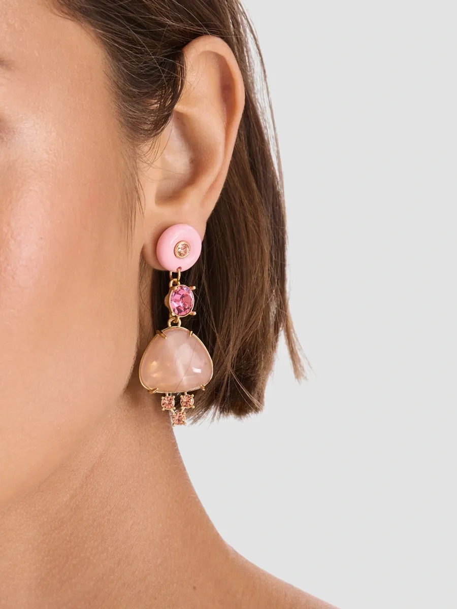 Oscar de la Renta Women's 24K-Gold-Plated, Resin & Glass Crystal Drop Earrings | Thumbnail 2 Oscar de la Renta Women's 24K-Gold-Plated, Resin & Glass Crystal Drop Earrings | Thumbnail 2