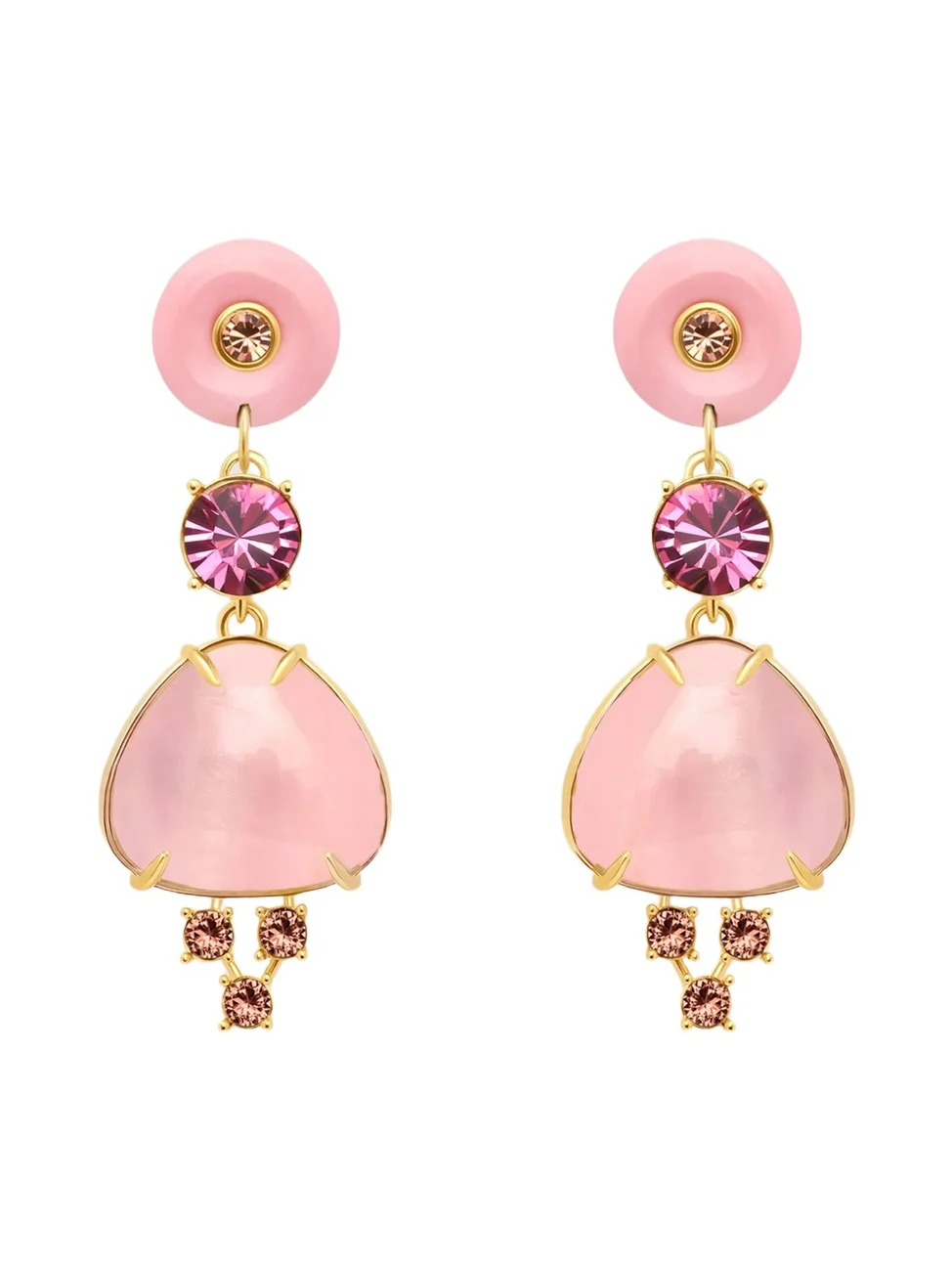 Oscar de la Renta Women's 24K-Gold-Plated, Resin & Glass Crystal Drop Earrings