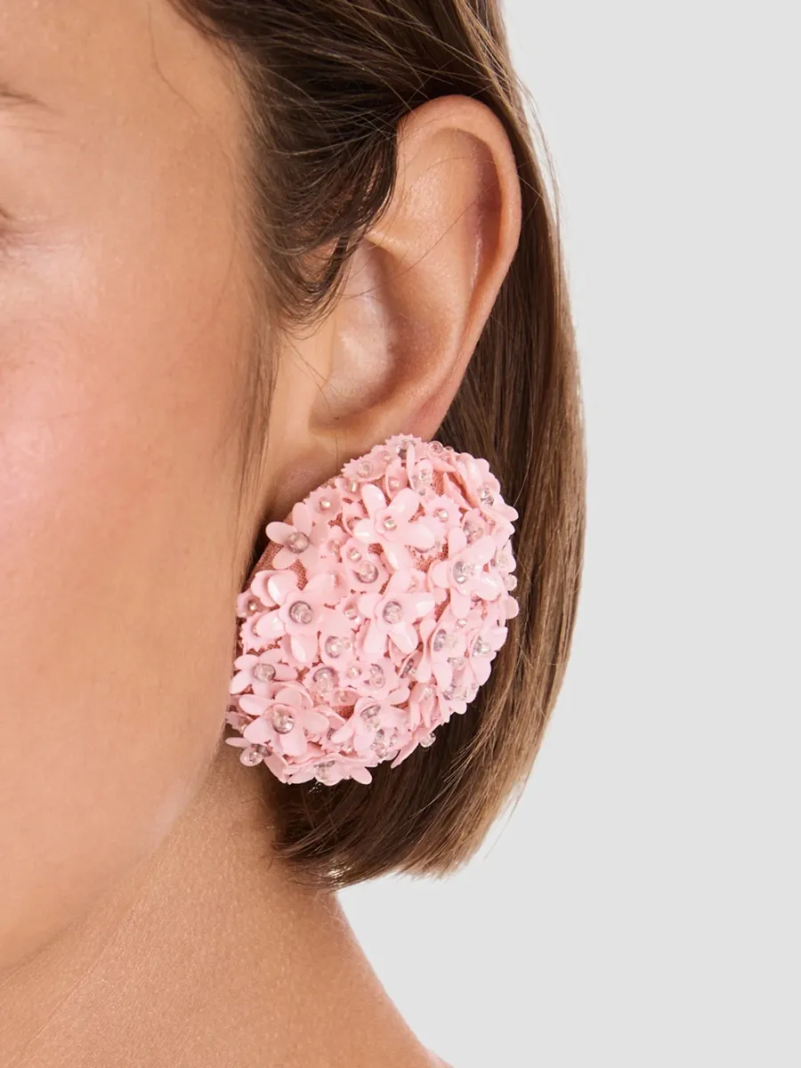 Oscar de la Renta Women's 24K-Gold-Plated & Mixed-Media Flower Pom-Pom Clip-On Stud Earrings | Thumbnail 2 Oscar de la Renta Women's 24K-Gold-Plated & Mixed-Media Flower Pom-Pom Clip-On Stud Earrings | Thumbnail 2
