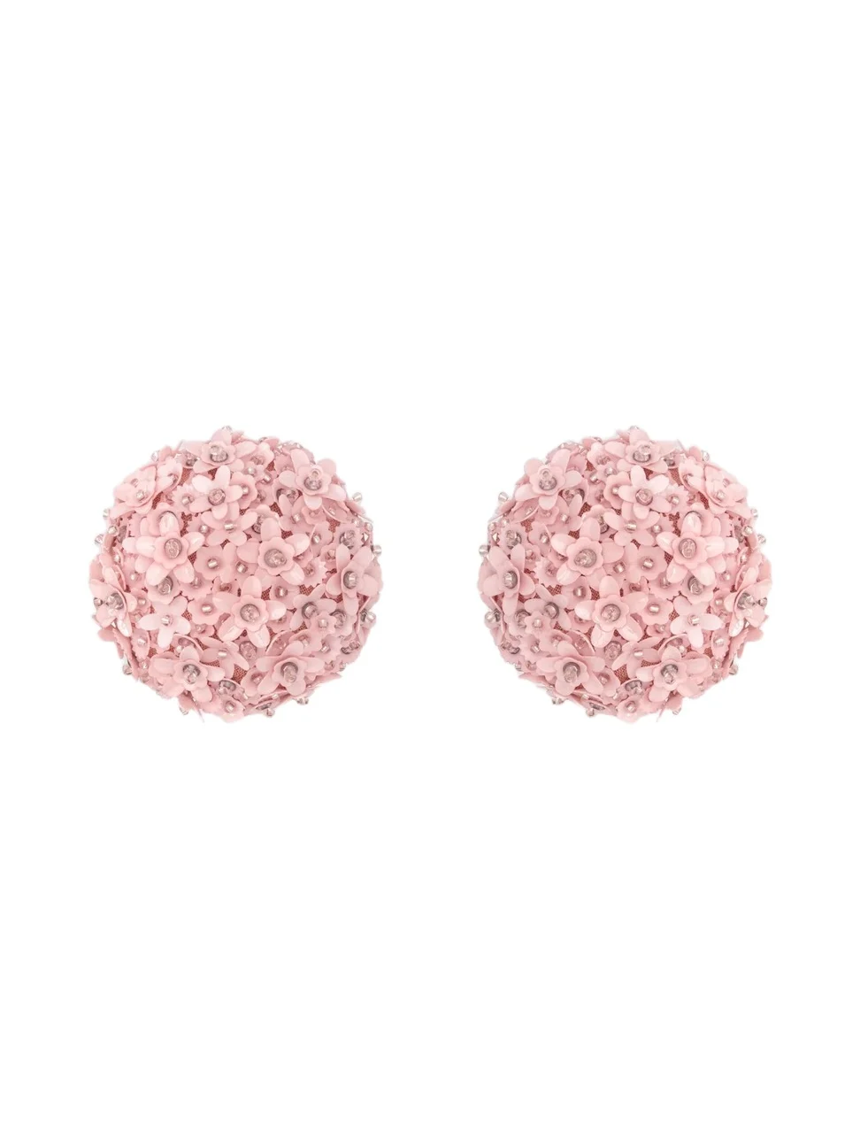 Oscar de la Renta Women's 24K-Gold-Plated & Mixed-Media Flower Pom-Pom Clip-On Stud Earrings