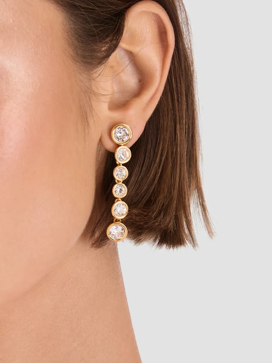 Oscar de la Renta Women's 24K-Gold-Plated & Glass Crystal Drop Earrings | Thumbnail 2 Oscar de la Renta Women's 24K-Gold-Plated & Glass Crystal Drop Earrings | Thumbnail 2