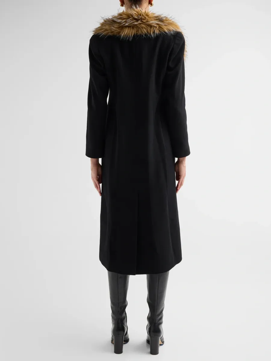 Fleurette Women's Phoenix Wool Faux Fur-Trimmed Wrap Coat | Thumbnail 3 Fleurette Women's Phoenix Wool Faux Fur-Trimmed Wrap Coat | Thumbnail 3