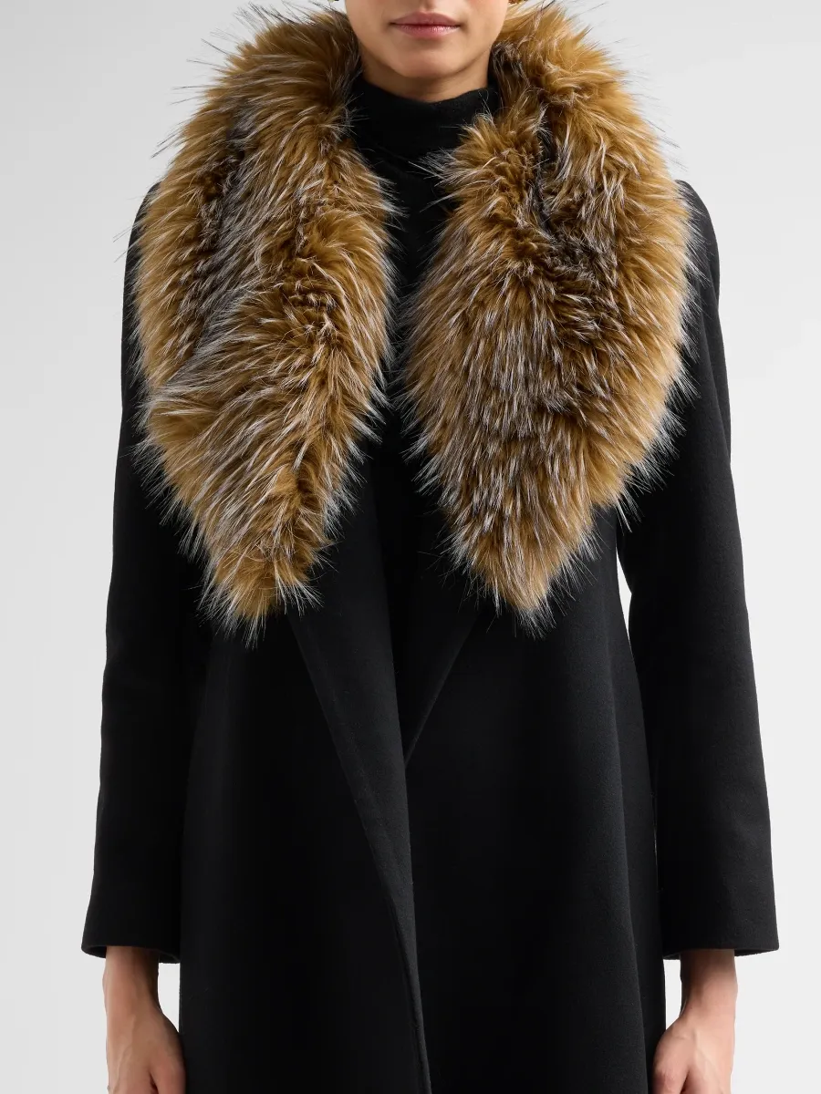 Fleurette Women's Phoenix Wool Faux Fur-Trimmed Wrap Coat | Thumbnail 5 Fleurette Women's Phoenix Wool Faux Fur-Trimmed Wrap Coat | Thumbnail 5