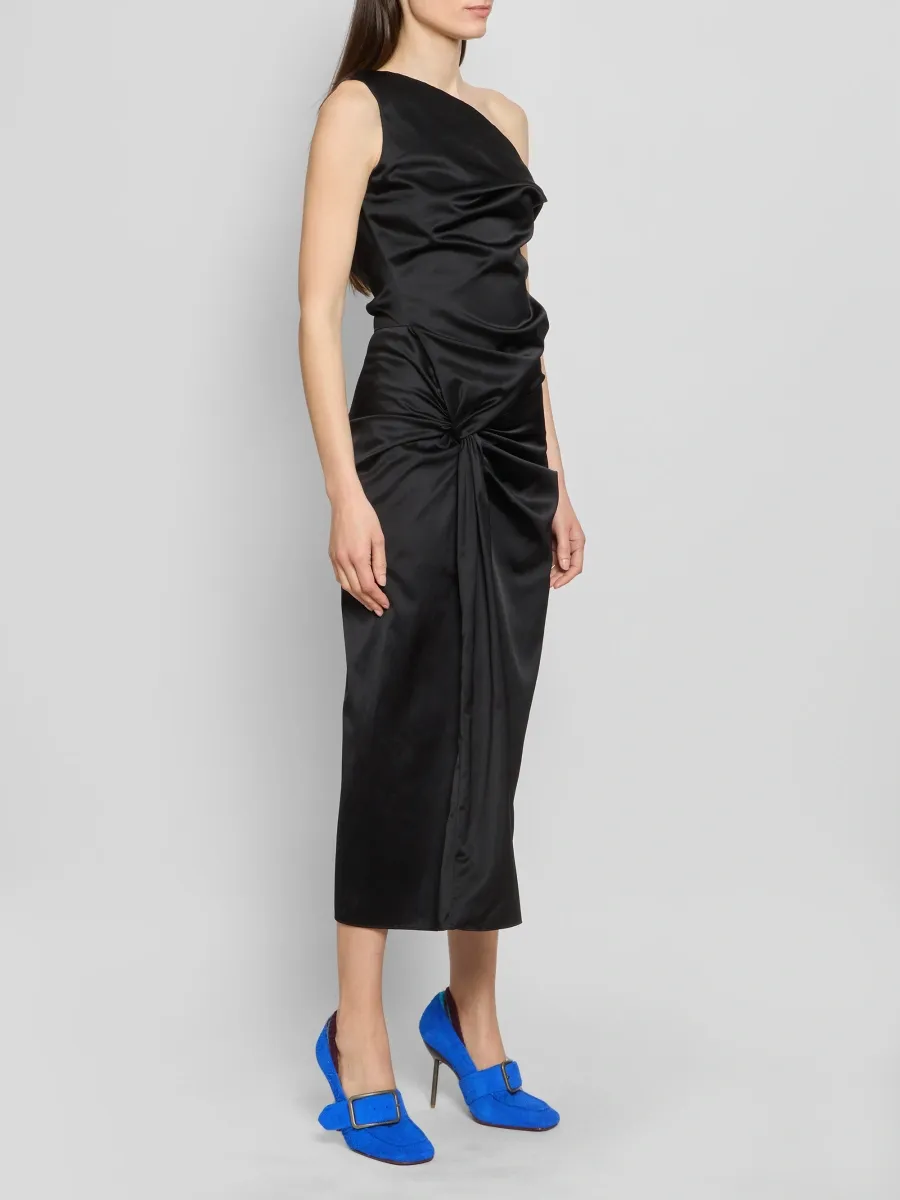 Dries Van Noten Women's Dumas Gathered One-Shoulder Midi Dress | Thumbnail 4