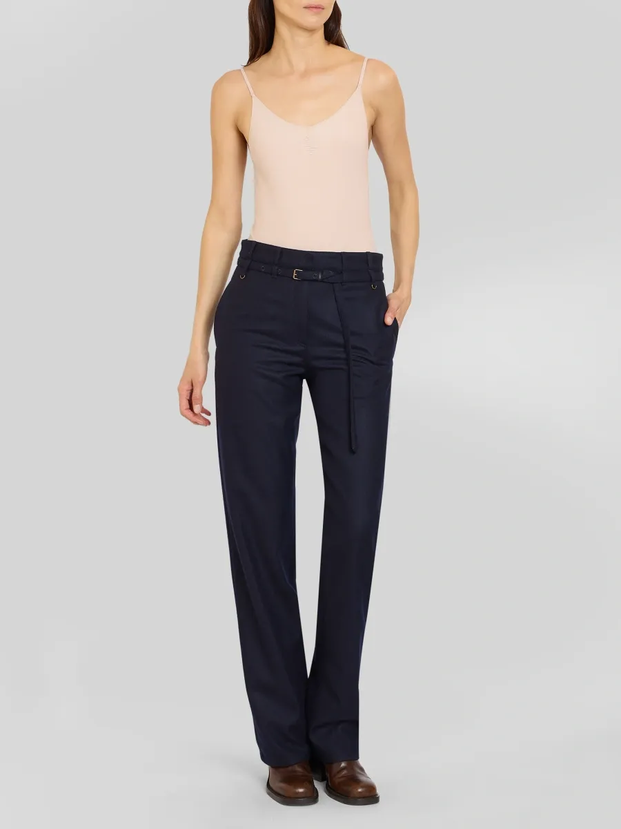 Dries Van Noten Women's Plash Wool Straight-Leg Trousers | Thumbnail 2