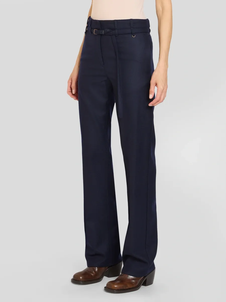 Dries Van Noten Women's Plash Wool Straight-Leg Trousers | Thumbnail 4