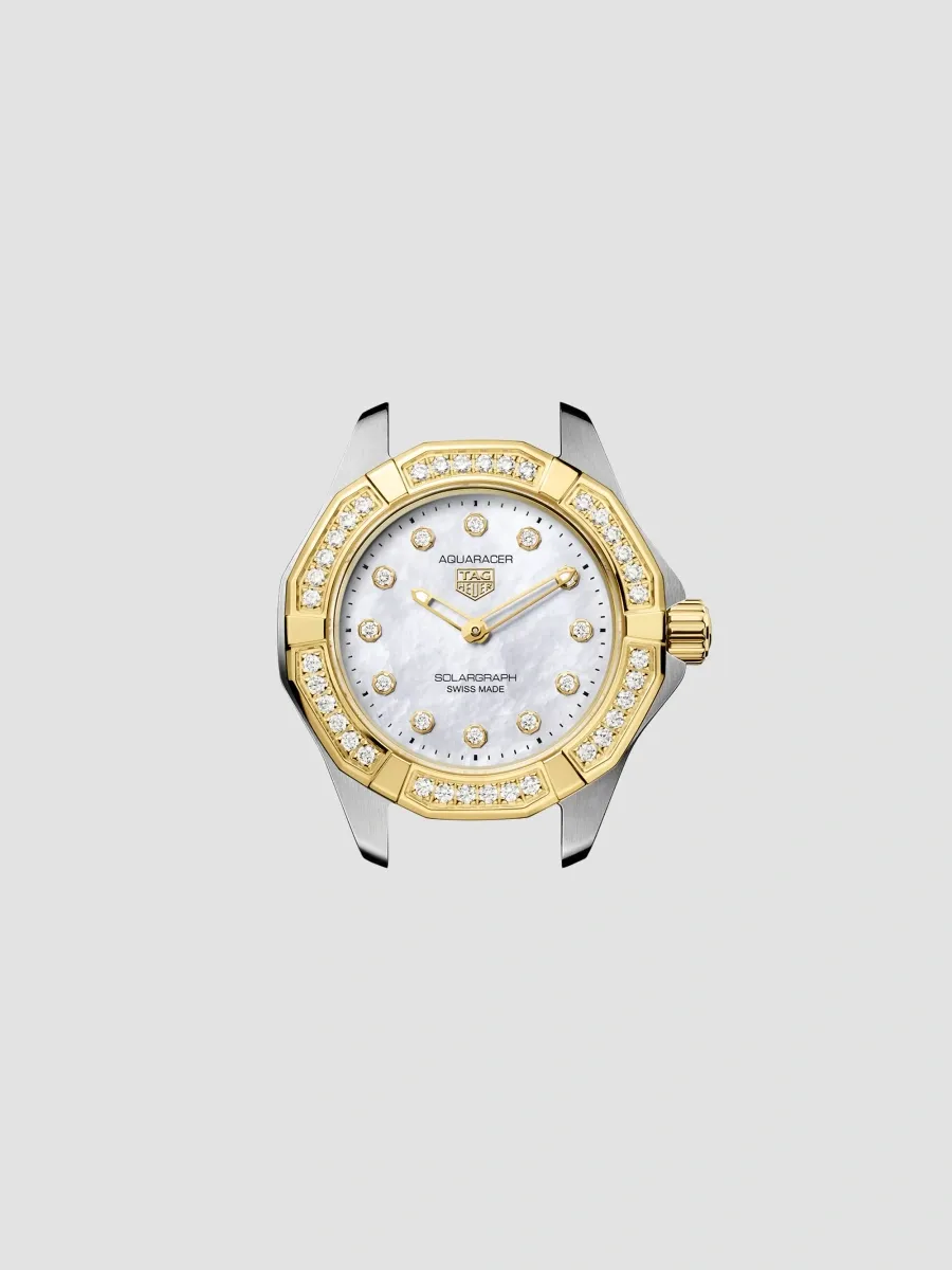 TAG Heuer Women's Aquaracer Professional 100 Solargraph Stainless Steel, 18K-Gold-Plated, 0.37 TCW Diamond, & Mother-Of-Pearl Bracelet Watch/28MM | Thumbnail 7