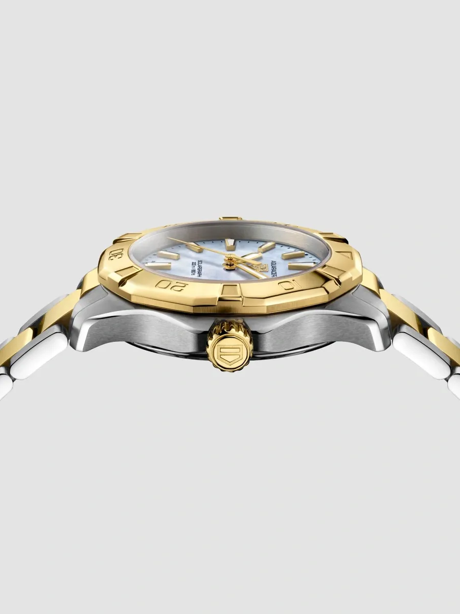 TAG Heuer Women's Aquaracer Professional 200 Solargraph Stainless Steel, 18K-Gold-Plated & Mother-Of-Pearl Bracelet Watch/34MM | Thumbnail 5