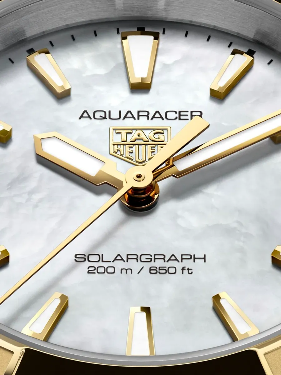 TAG Heuer Women's Aquaracer Professional 200 Solargraph Stainless Steel, 18K-Gold-Plated & Mother-Of-Pearl Bracelet Watch/34MM | Thumbnail 7