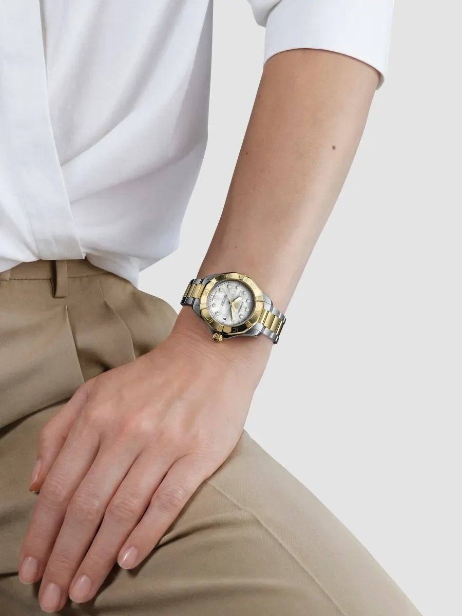 TAG Heuer Women's Aquaracer Professional 200 Solargraph Stainless Steel, 18K-Gold-Plated, 0.15 TCW Diamond, & Mother-Of-Pearl Bracelet Watch/34MM | Thumbnail 2 TAG Heuer Women's Aquaracer Professional 200 Solargraph Stainless Steel, 18K-Gold-Plated, 0.15 TCW Diamond, & Mother-Of-Pearl Bracelet Watch/34MM | Thumbnail 2