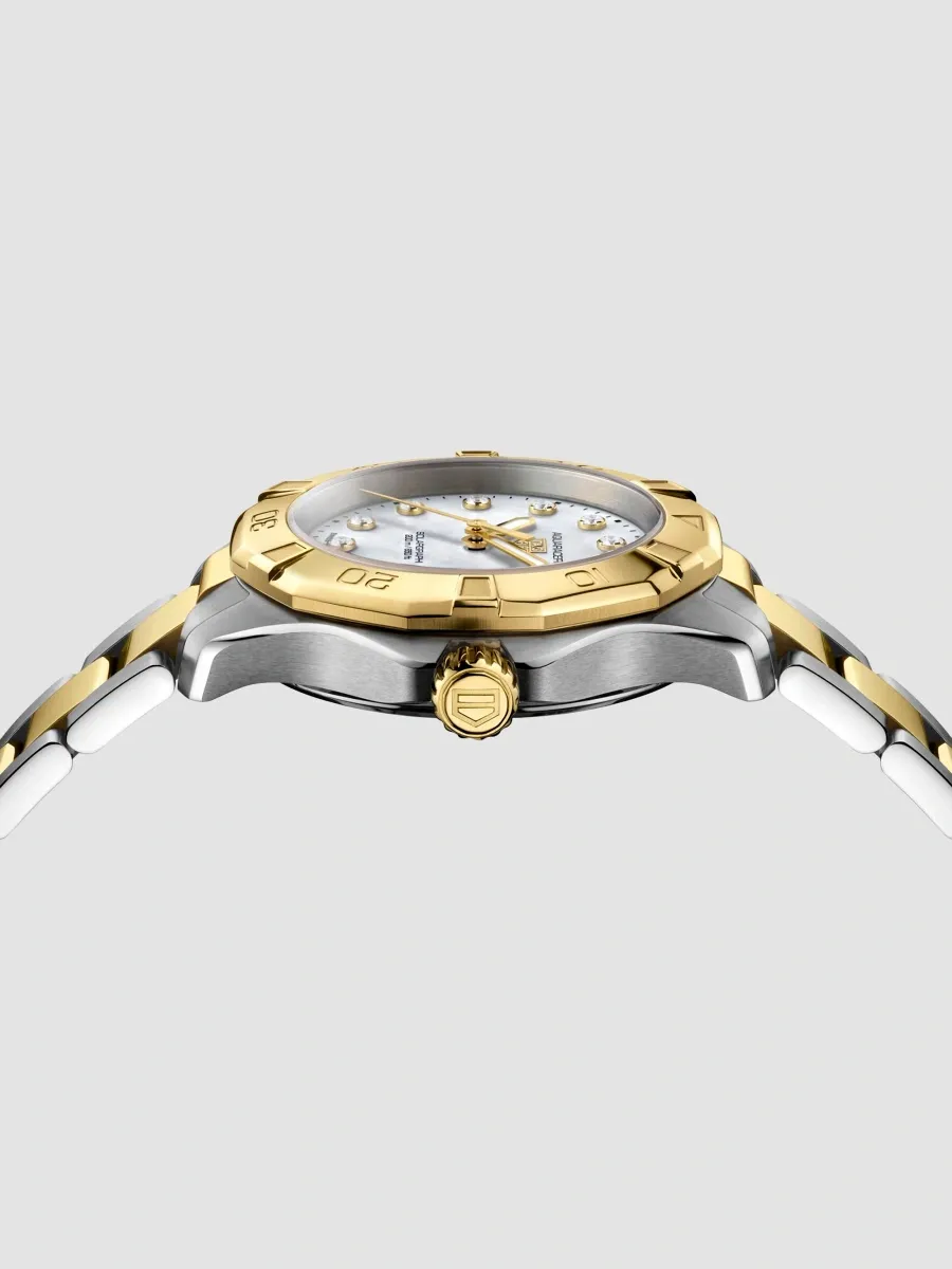 TAG Heuer Women's Aquaracer Professional 200 Solargraph Stainless Steel, 18K-Gold-Plated, 0.15 TCW Diamond, & Mother-Of-Pearl Bracelet Watch/34MM | Thumbnail 5 TAG Heuer Women's Aquaracer Professional 200 Solargraph Stainless Steel, 18K-Gold-Plated, 0.15 TCW Diamond, & Mother-Of-Pearl Bracelet Watch/34MM | Thumbnail 5