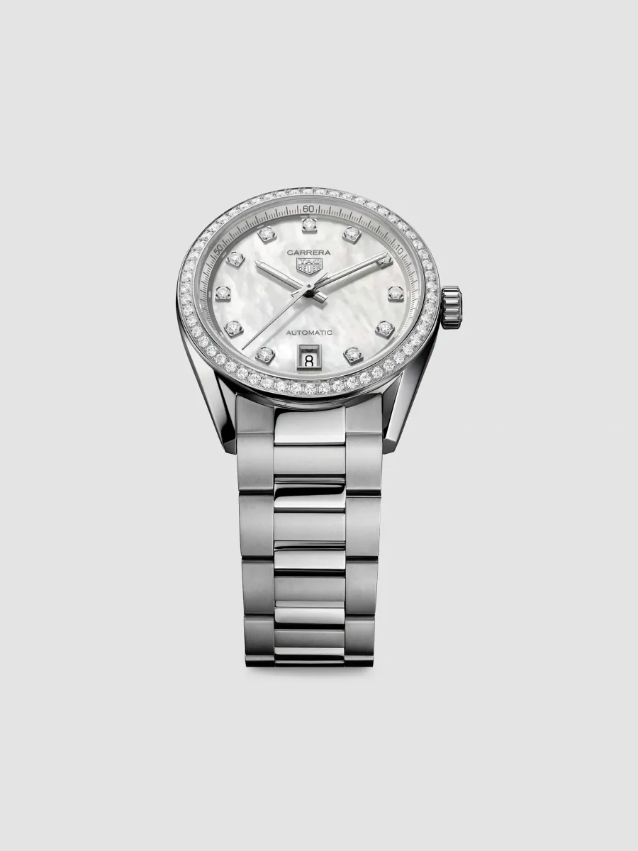 TAG Heuer Women's Carrera Stainless Steel, Mother-Of-Pearl & 0.88 TCW Diamond Bracelet Watch/36MM | Thumbnail 3