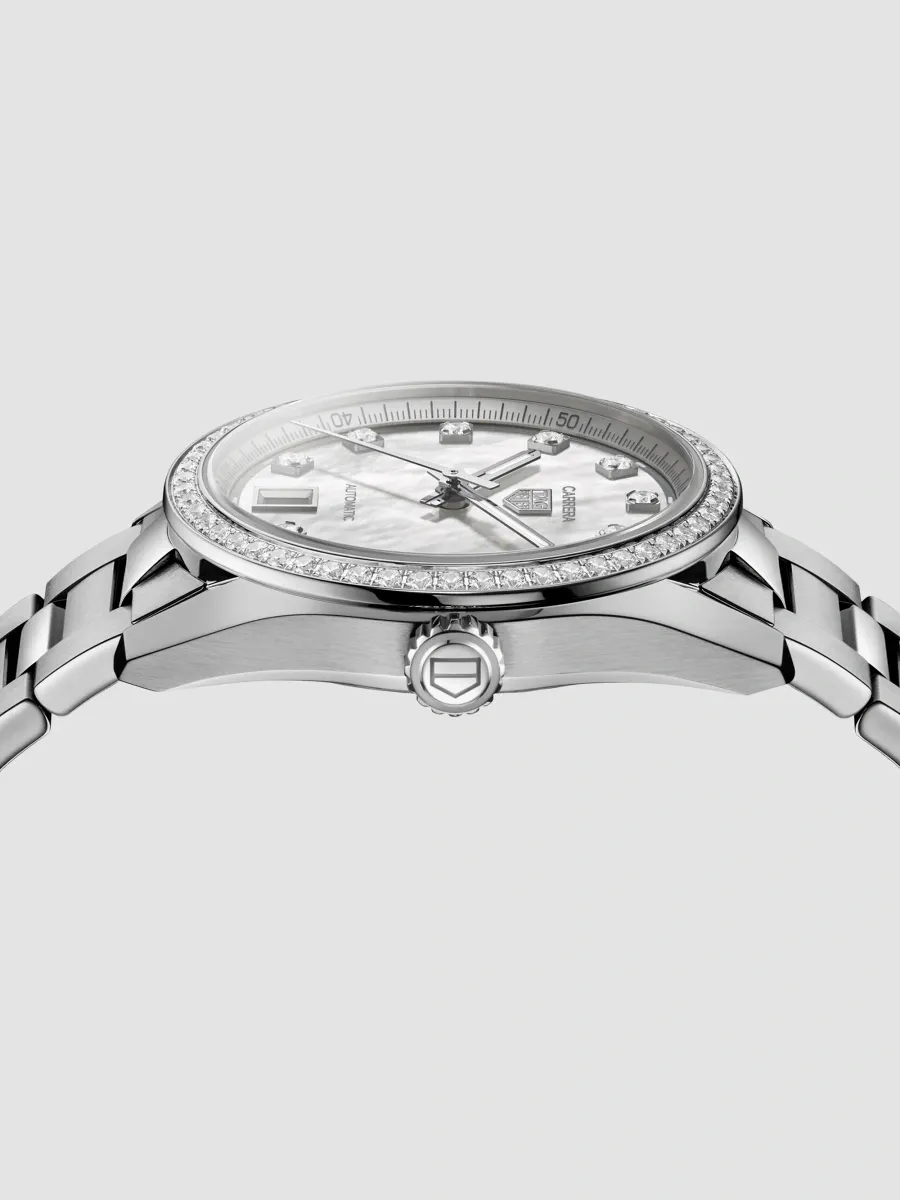 TAG Heuer Women's Carrera Stainless Steel, Mother-Of-Pearl & 0.88 TCW Diamond Bracelet Watch/36MM | Thumbnail 4
