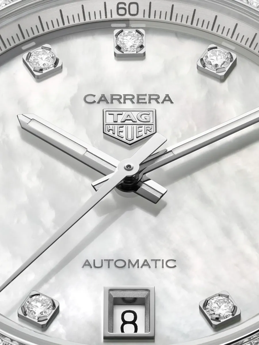TAG Heuer Women's Carrera Stainless Steel, Mother-Of-Pearl & 0.88 TCW Diamond Bracelet Watch/36MM | Thumbnail 6