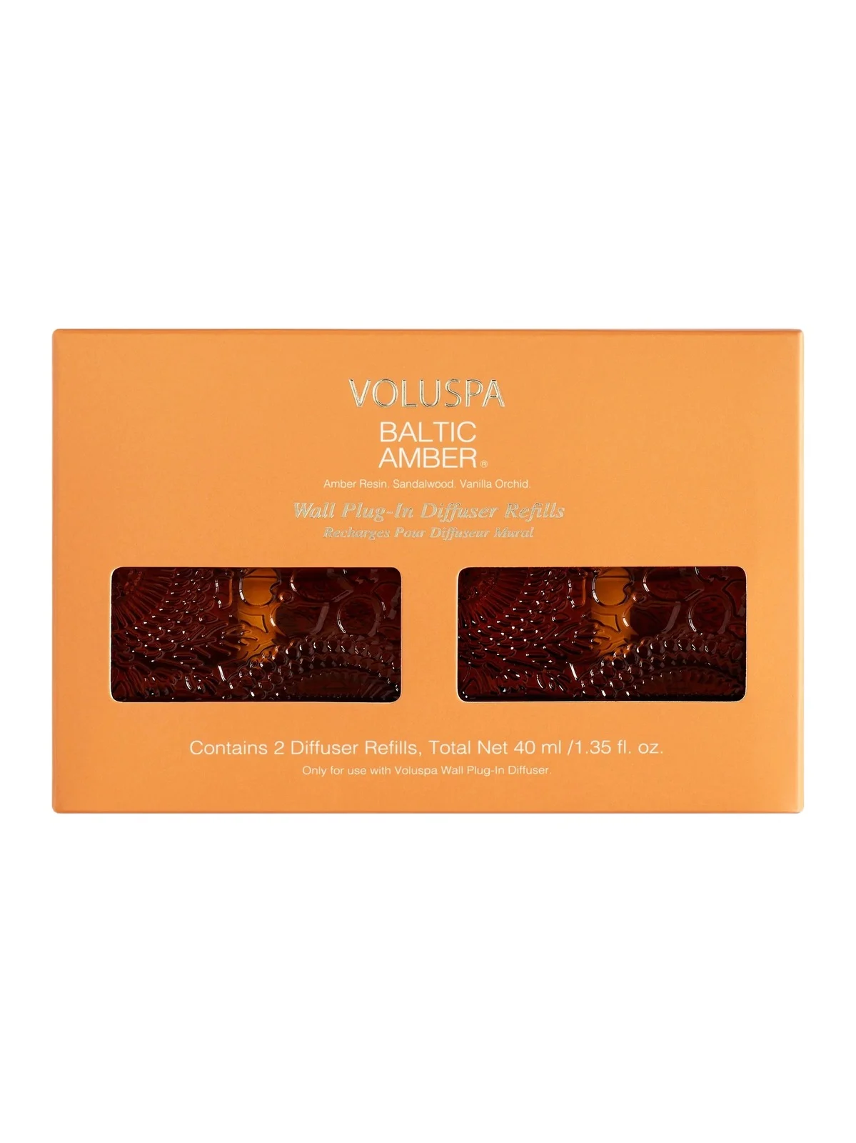 Voluspa Set Of 2 Baltic Amber Wall Plug-In Diffuser Refills