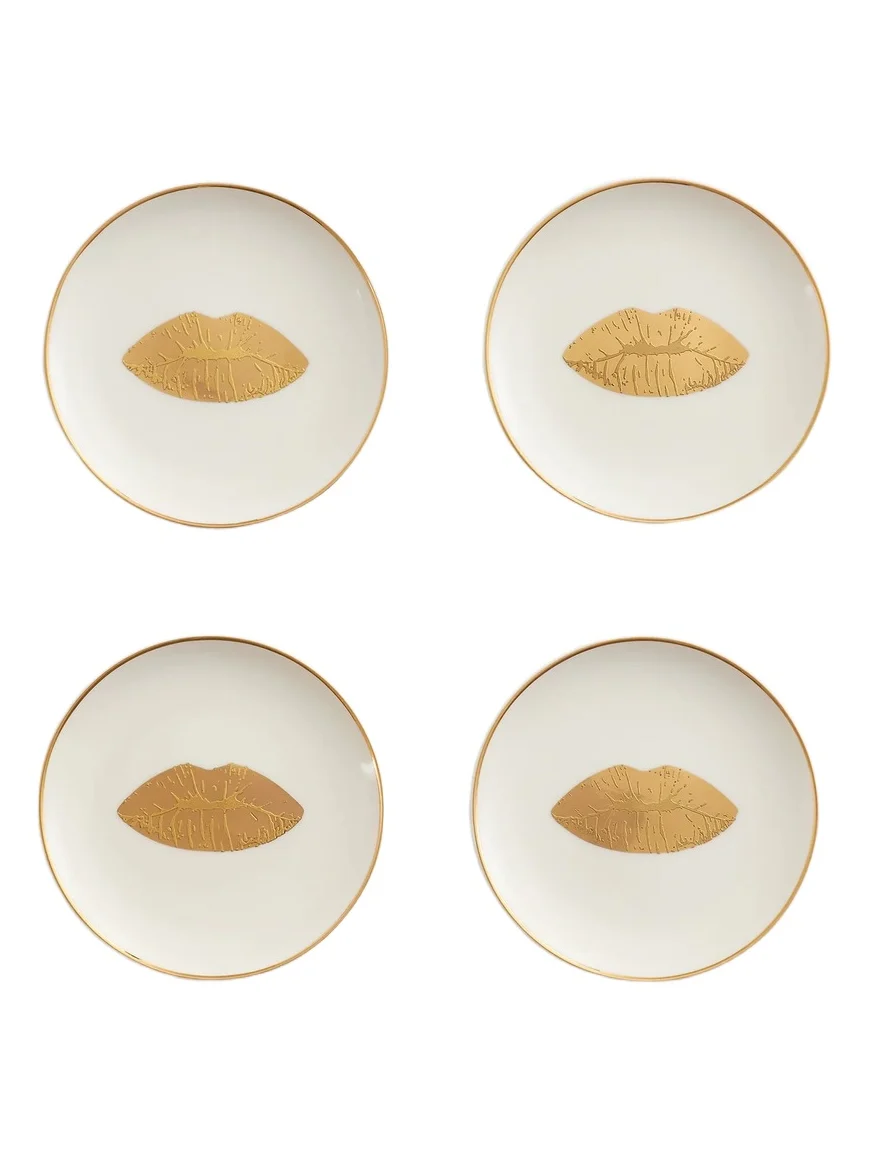 Jonathan Adler Lips 4-Piece Porcelain Coaster Set