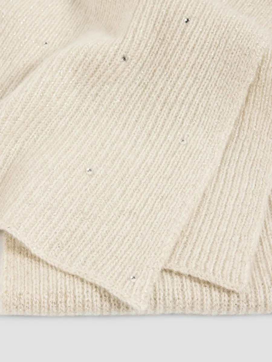 Carolyn Rowan Collection Women's Crystal-Embellished Cashmere-Blend Rib-Knit Scarf | Thumbnail 4