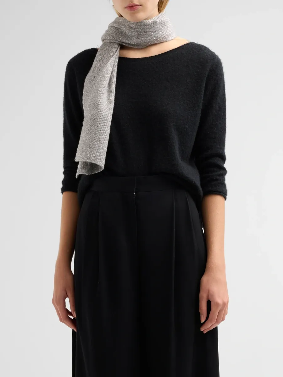 Carolyn Rowan Collection Women's Crystal-Embellished Cashmere-Blend Rib-Knit Scarf | Thumbnail 3
