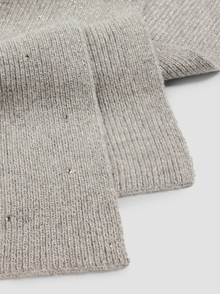 Carolyn Rowan Collection Women's Crystal-Embellished Cashmere-Blend Rib-Knit Scarf | Thumbnail 4