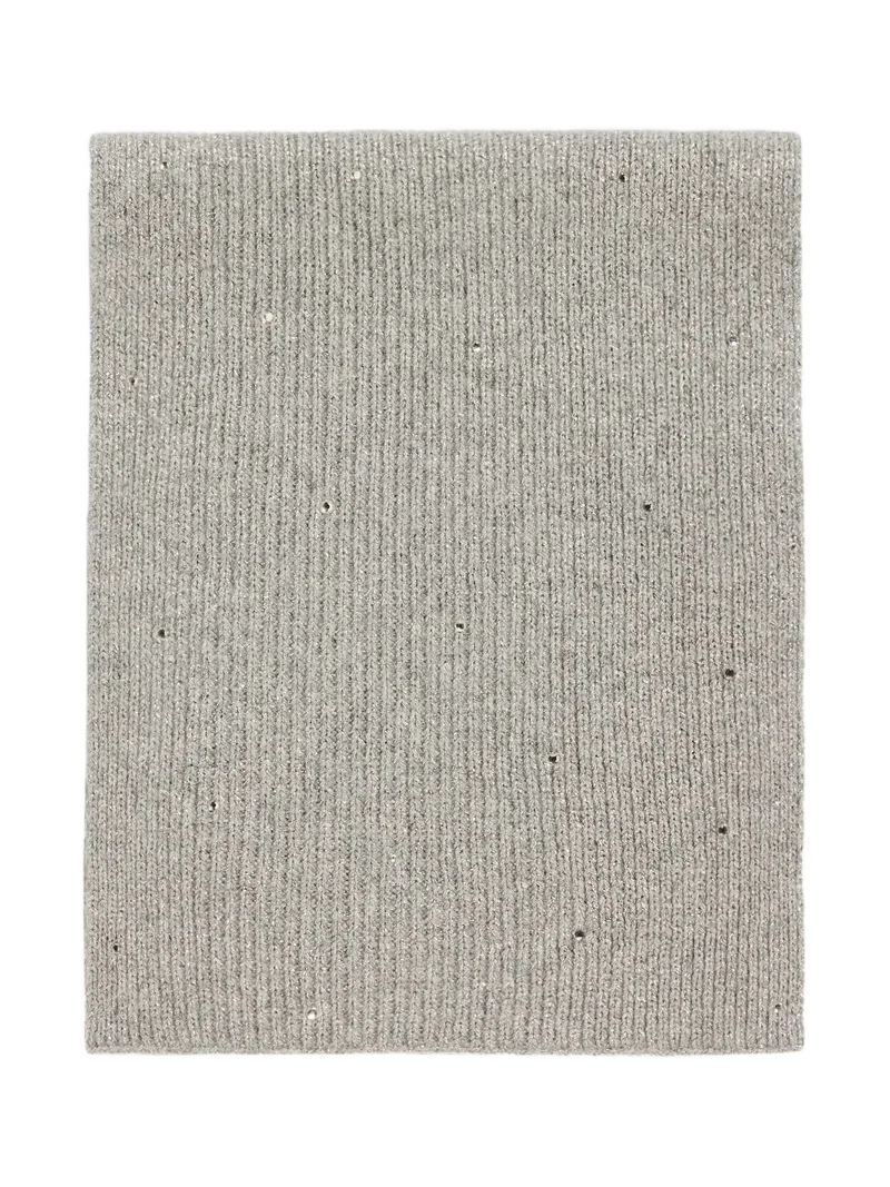 Women's Crystal-Embellished Cashmere-Blend Rib-Knit Scarf