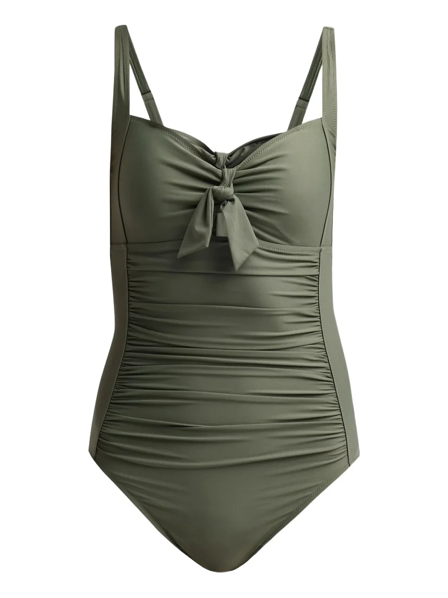 Johnny Was Women's Tie-Front Ruched One-Piece Swimsuit